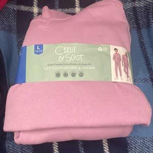 NWT Charlie & Scout Youth Fleece Hoodie and Joggers 2-Piece Set lavender